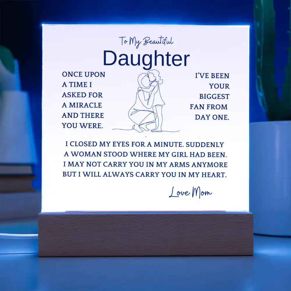 Biggest Fan Gift For Daughter Acrylic Plaque Gift for 708 - Home & Garden > Decor > Decorative Plaques | Gifting2Go