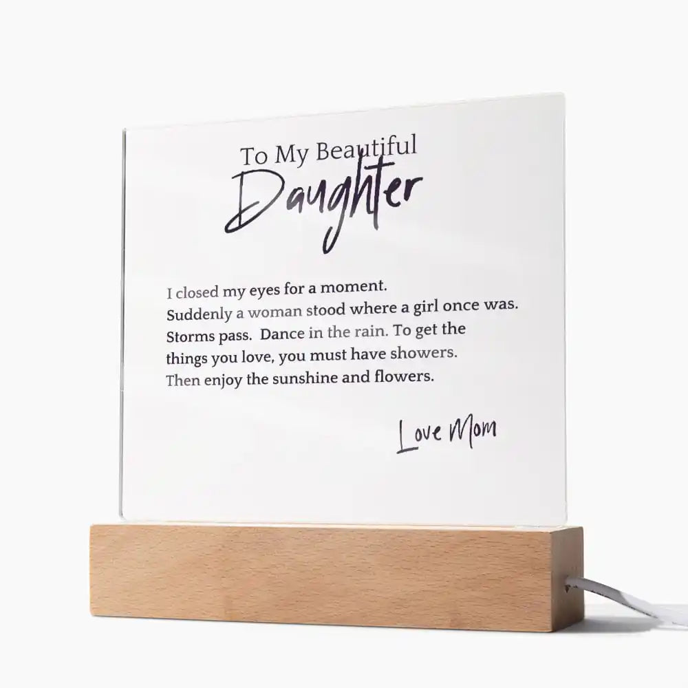 Flowers and Sunshine Acrylic Plaque Gift For Daughter Gift for 708 - Home & Garden > Decor > Decorative Plaques | Gifting2Go