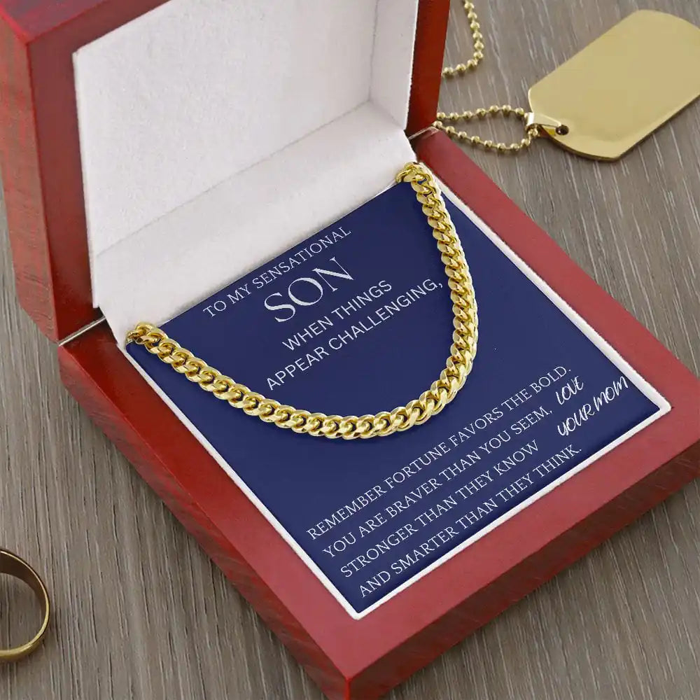 Fortune Favors The Bold Chain Jewelry For Son Christmas Present For Men Gift for Jewelry | Gifting2Go