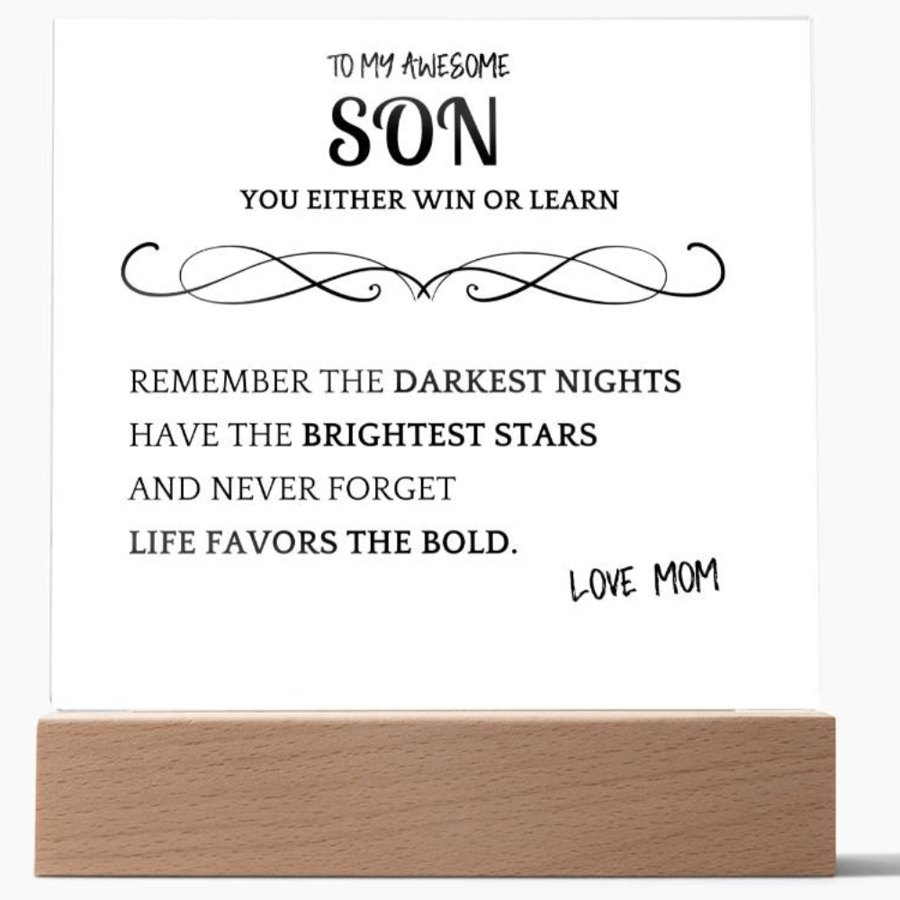 Favors Bold Gift For Son Acrylic Plaque