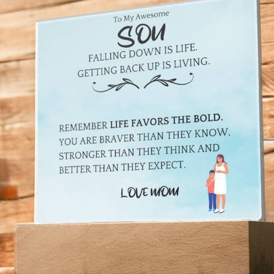 Get Back Up Gift For Son Acrylic Plaque