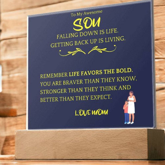 Braver, Stronger Gift For Son Acrylic Plaque