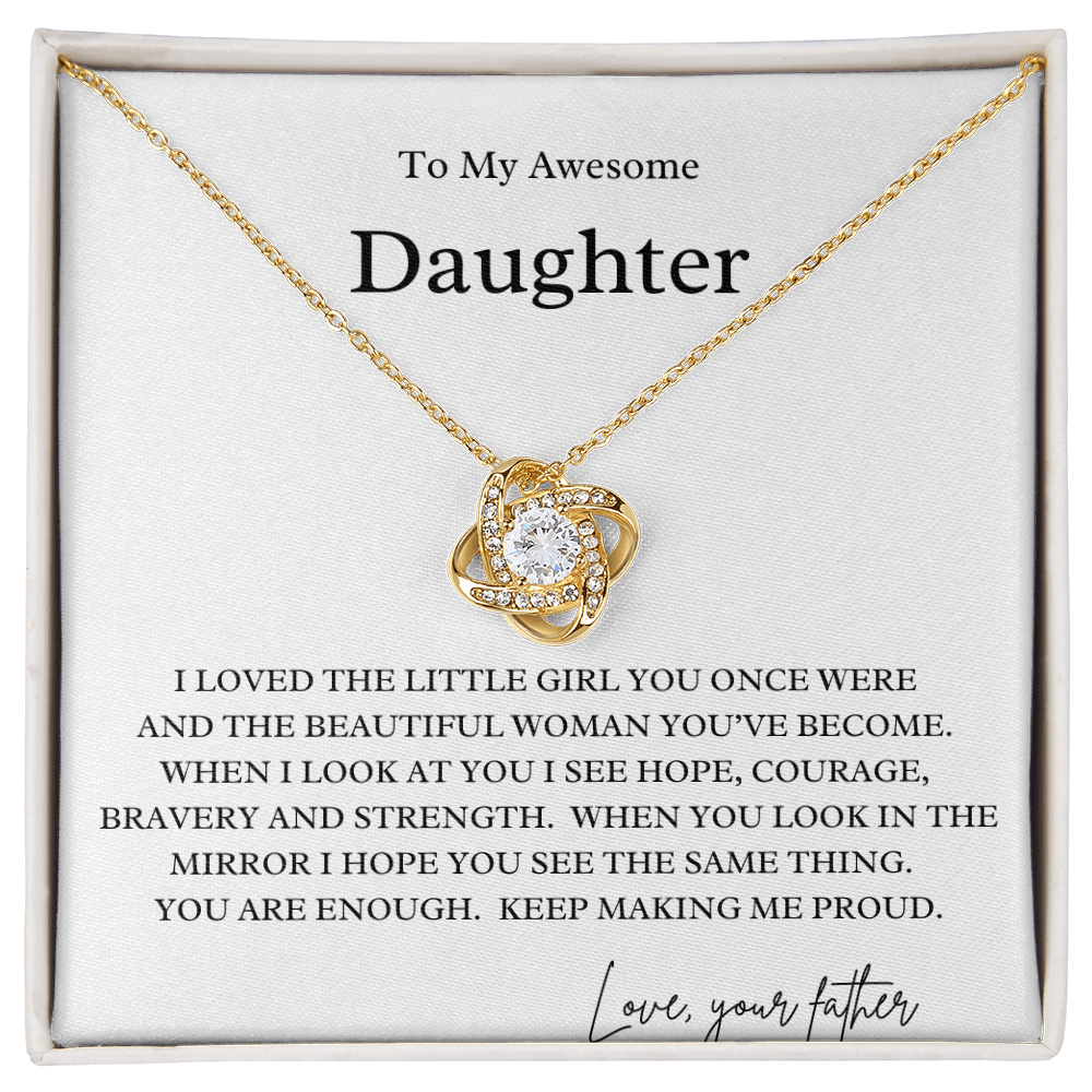 Courage, Bravery Daughter Necklace