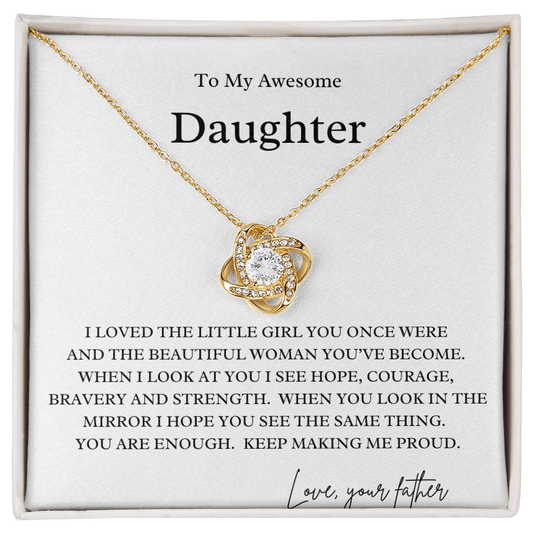Courage, Bravery Daughter Necklace