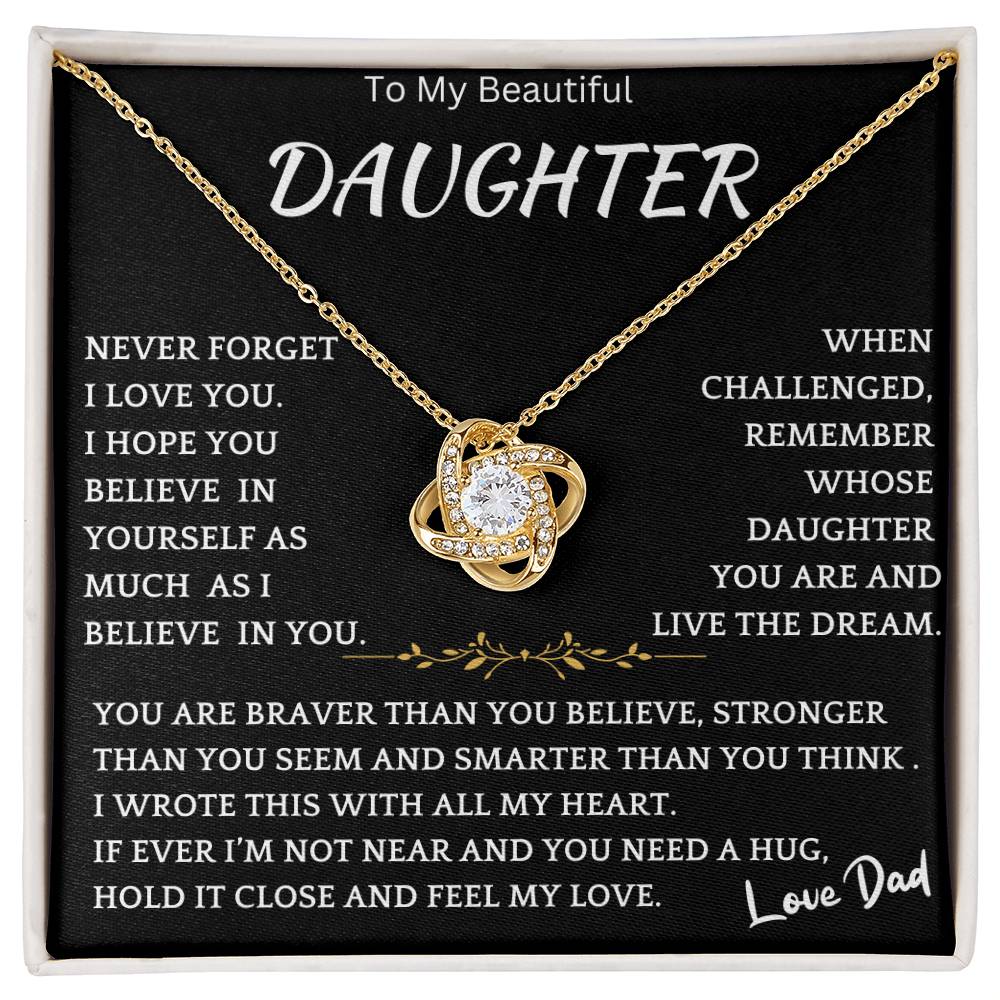 Beautiful, Smart Daughter Necklace Gift