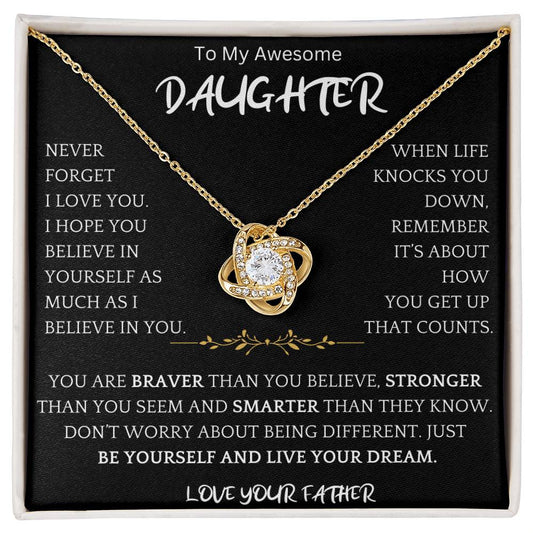 Braver, Stronger Necklace Daughter Gift