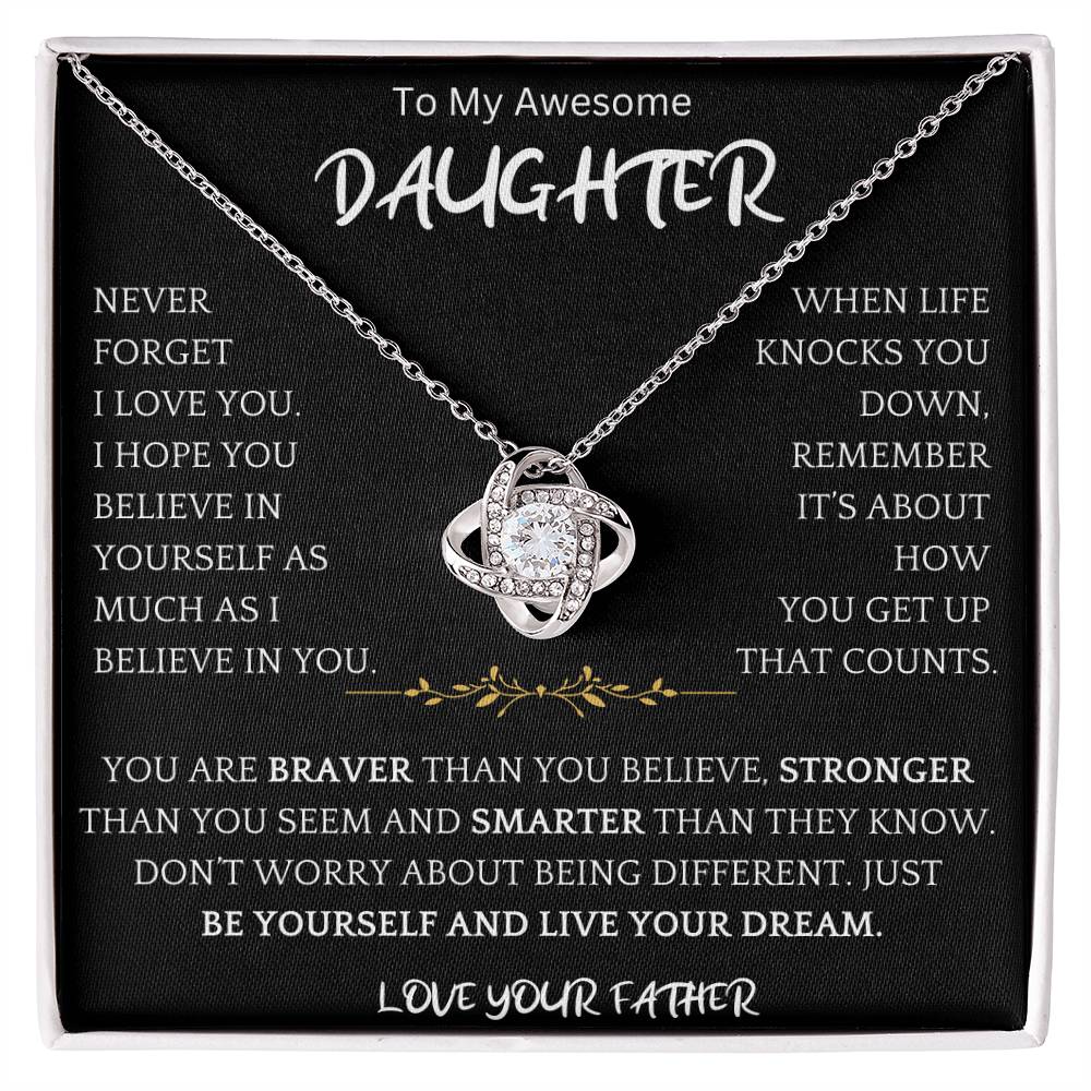 Braver, Stronger Necklace Daughter Gift