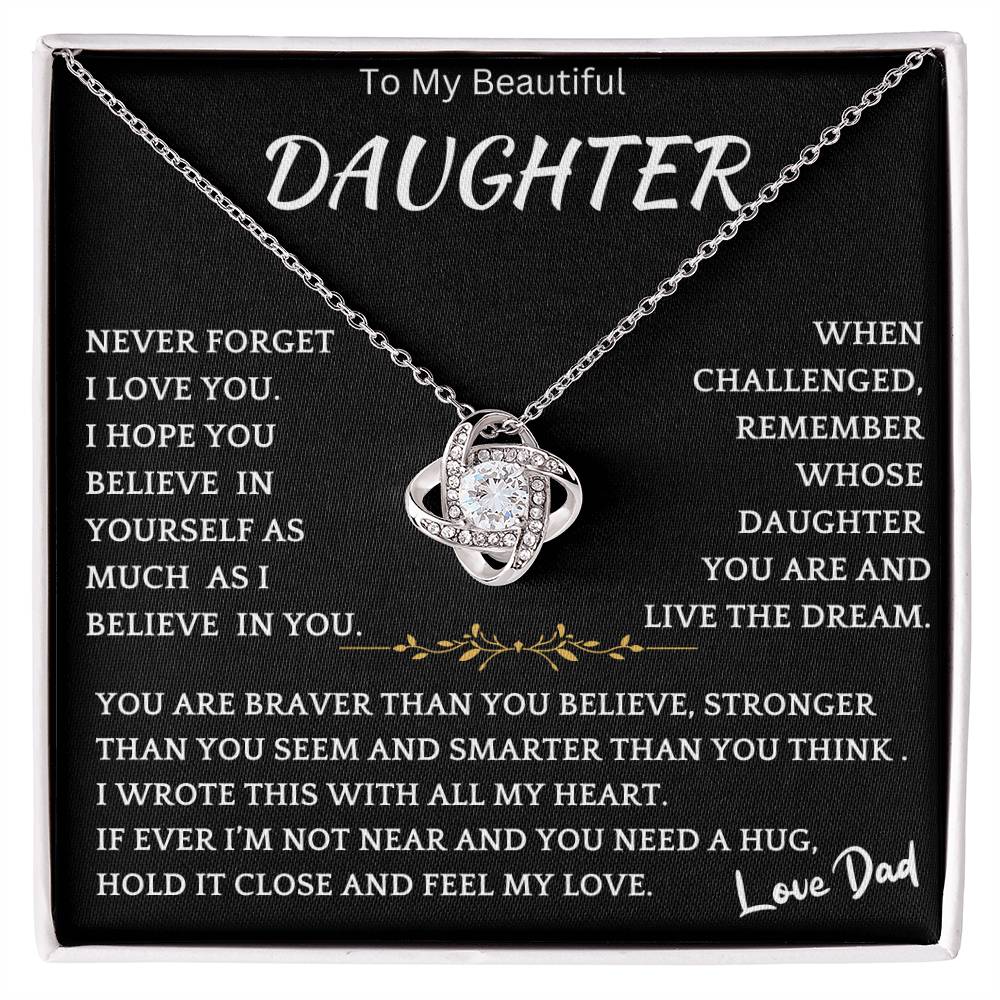 Beautiful, Smart Daughter Necklace Gift