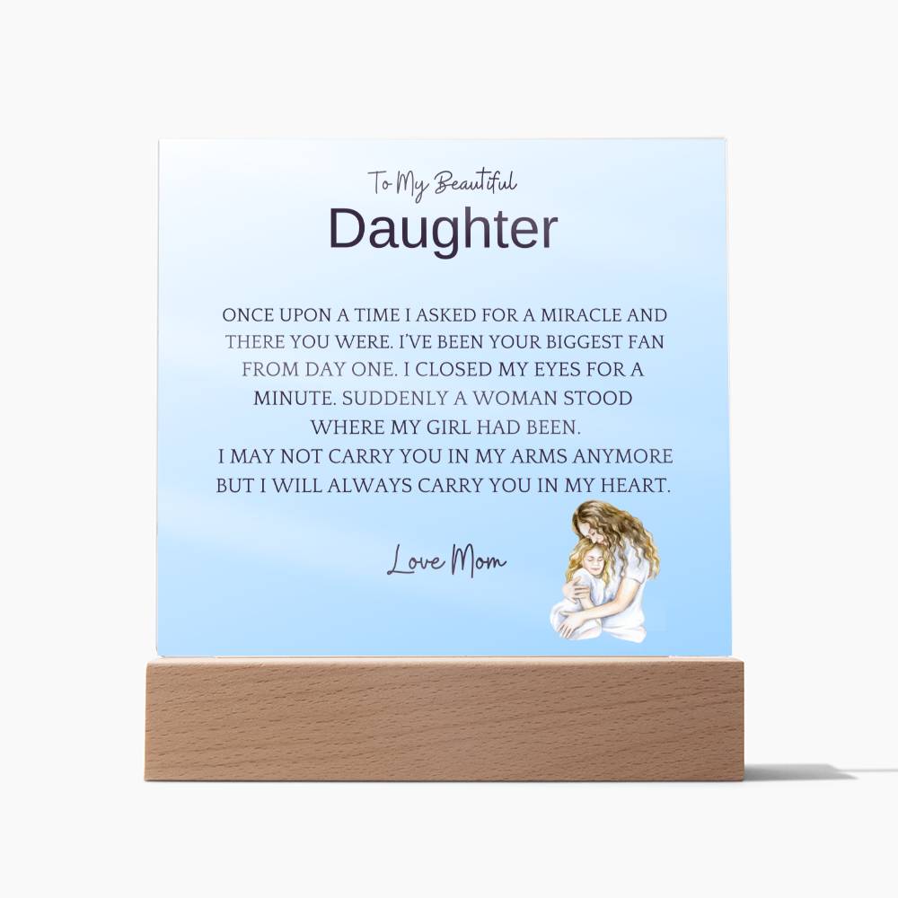 Carry In Arms Acrylic Plaque For Daughter
