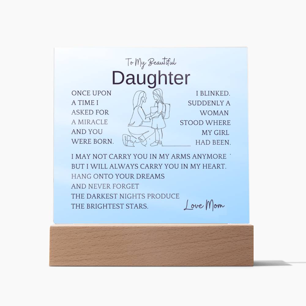 In My Heart Gift For Daughter Acrylic Plaque