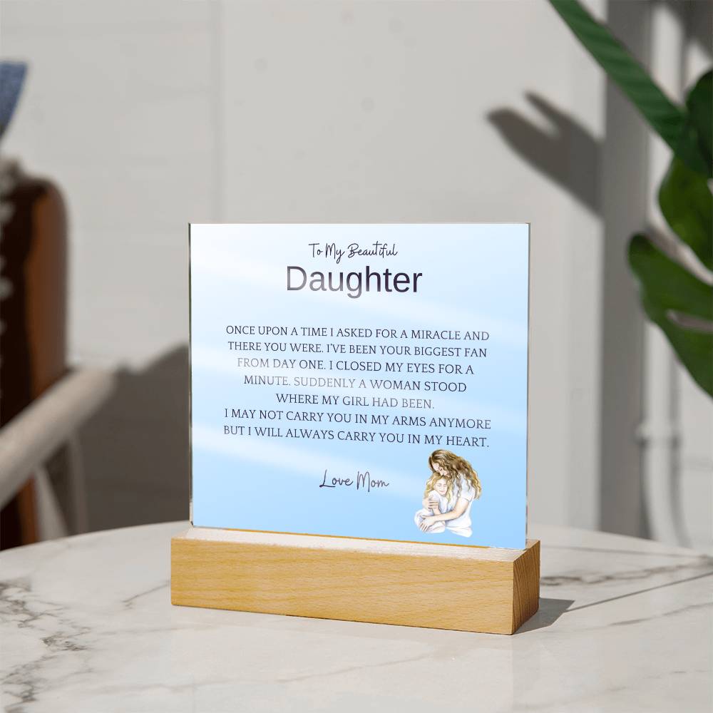 Carry In Arms Acrylic Plaque For Daughter