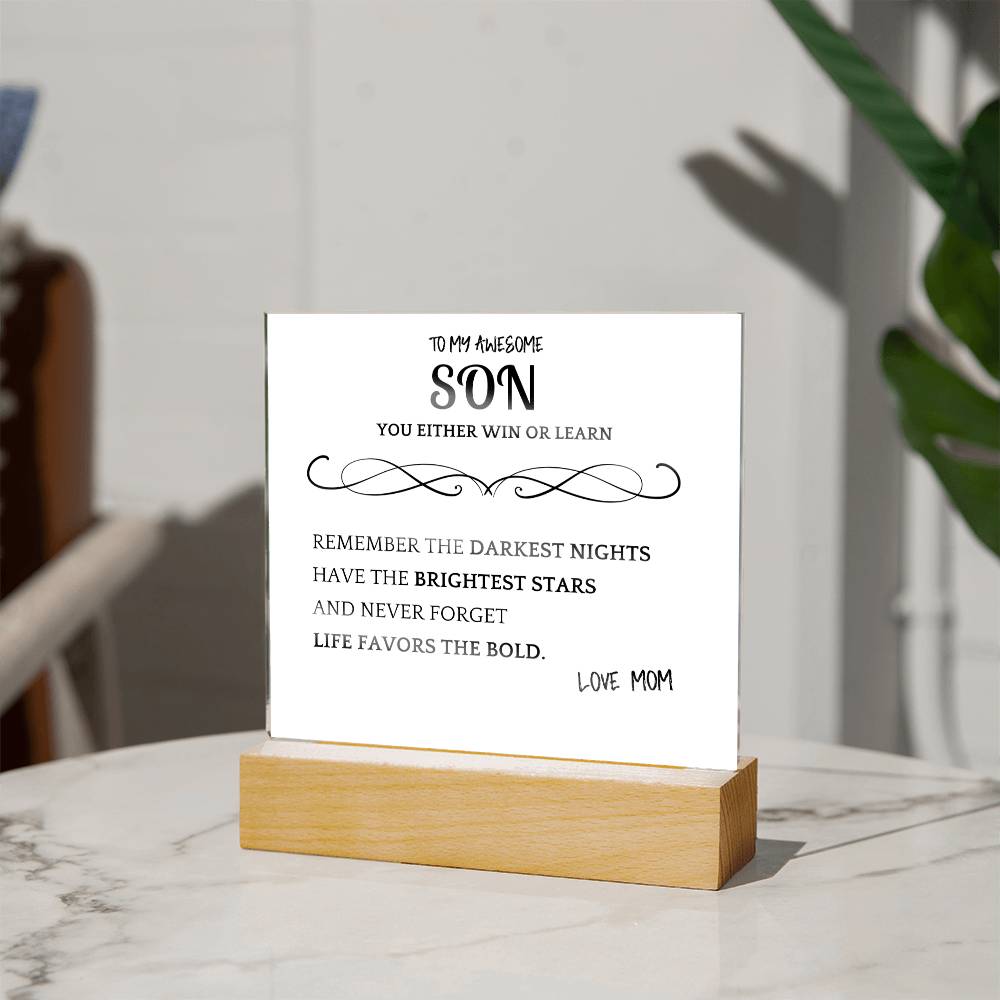 Favors Bold Gift For Son Acrylic Plaque