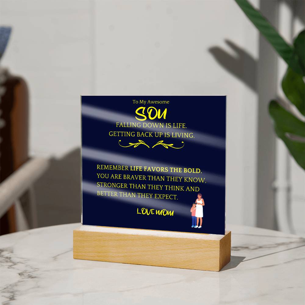 Braver, Stronger Gift For Son Acrylic Plaque