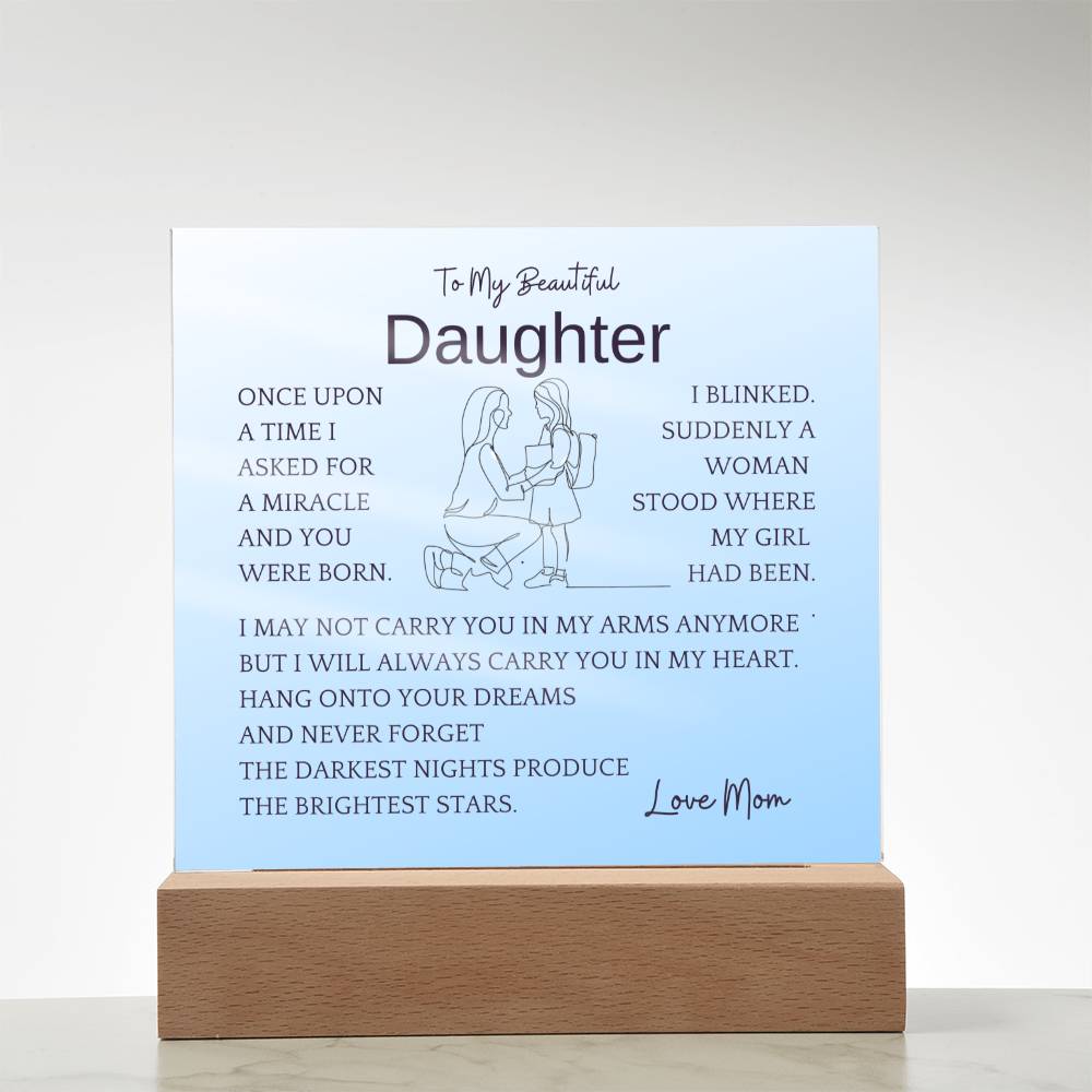 In My Heart Gift For Daughter Acrylic Plaque