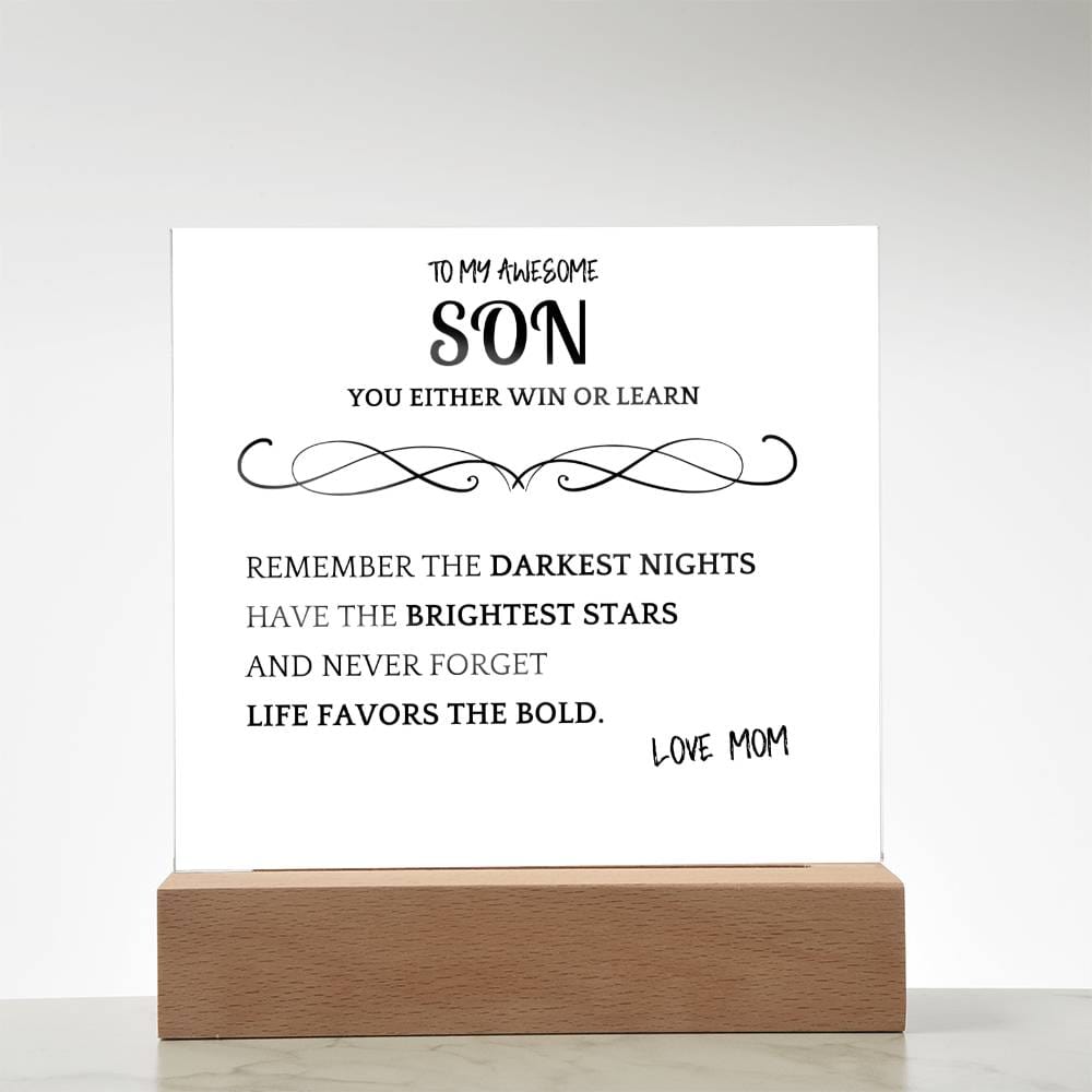 Favors Bold Gift For Son Acrylic Plaque