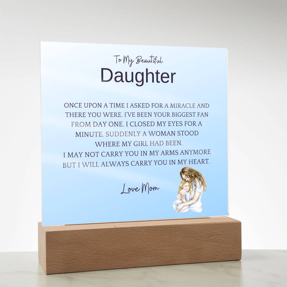 Carry In Arms Acrylic Plaque For Daughter
