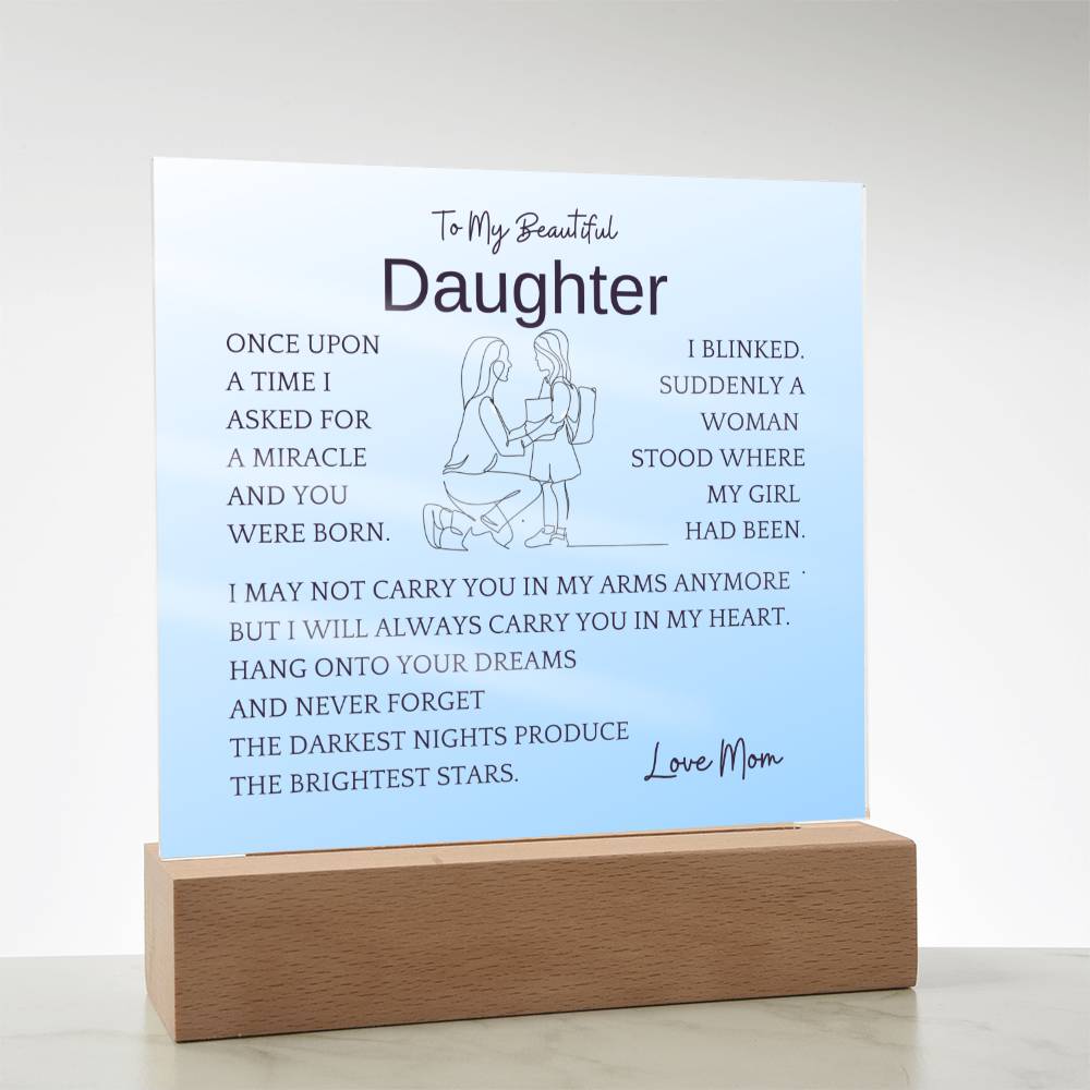 In My Heart Gift For Daughter Acrylic Plaque