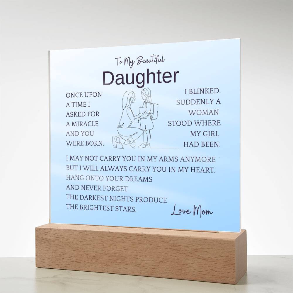 In My Heart Gift For Daughter Acrylic Plaque