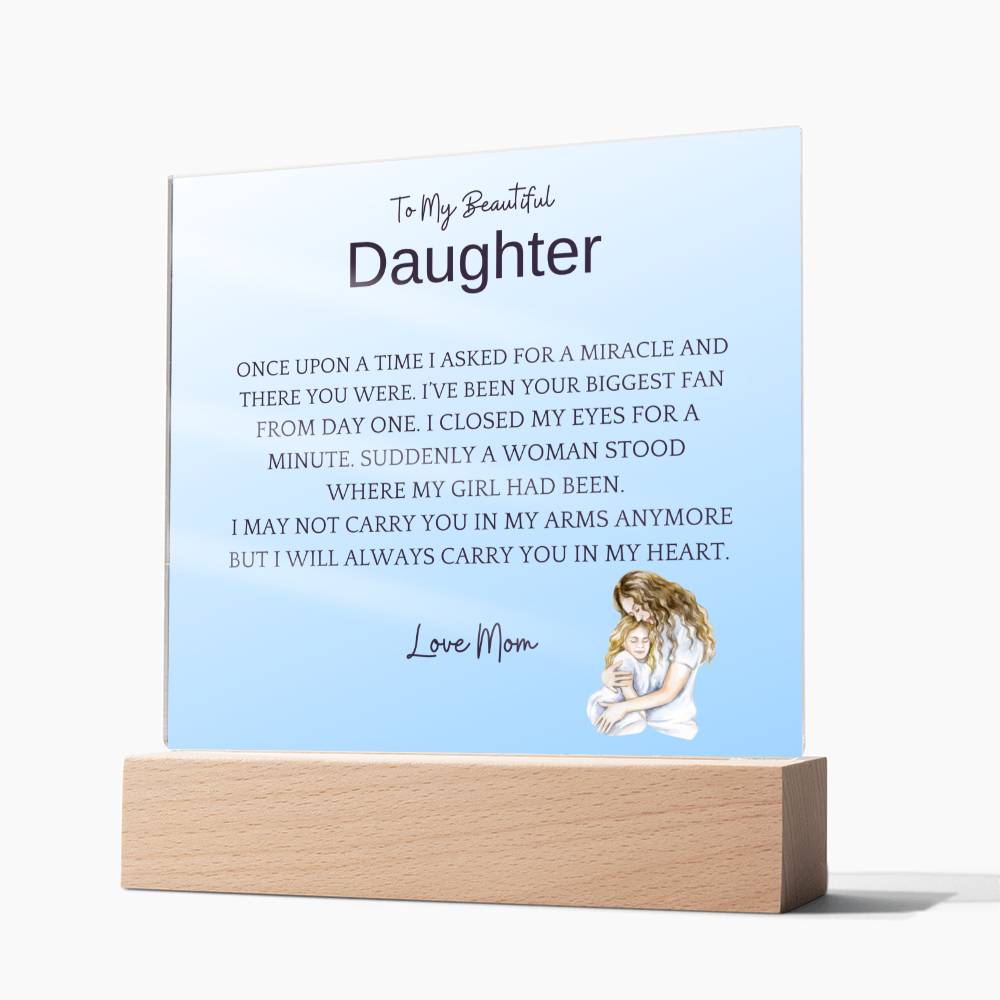 Carry In Arms Acrylic Plaque For Daughter