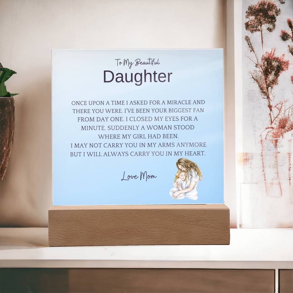 Carry In Arms Acrylic Plaque For Daughter