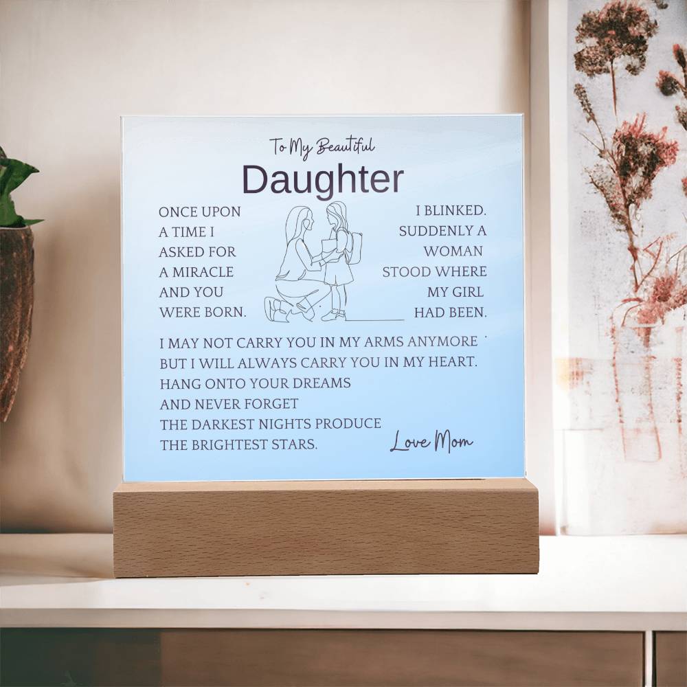 In My Heart Gift For Daughter Acrylic Plaque