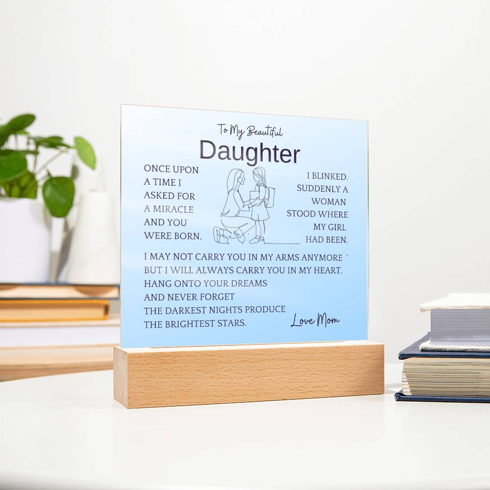 In My Heart Gift For Daughter Acrylic Plaque