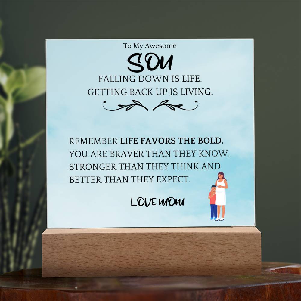 Get Back Up Gift For Son Acrylic Plaque
