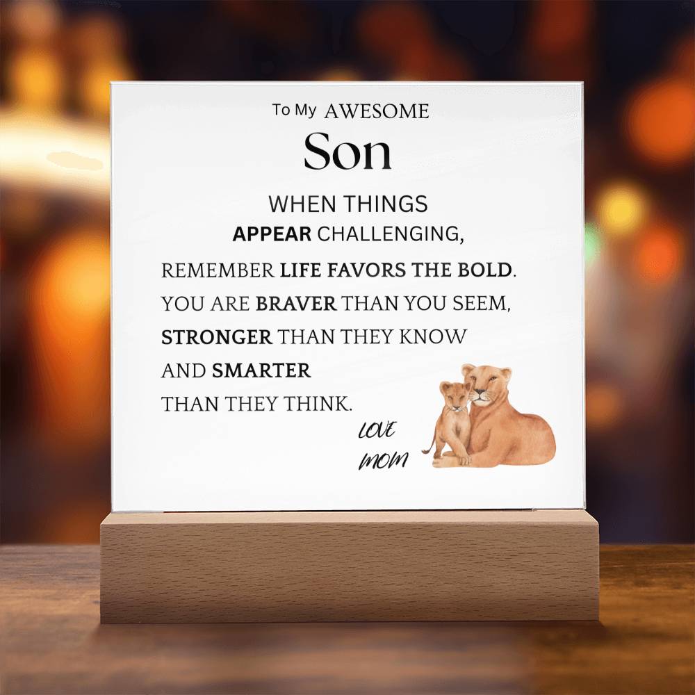 Life Favors The Bold Gift For Son