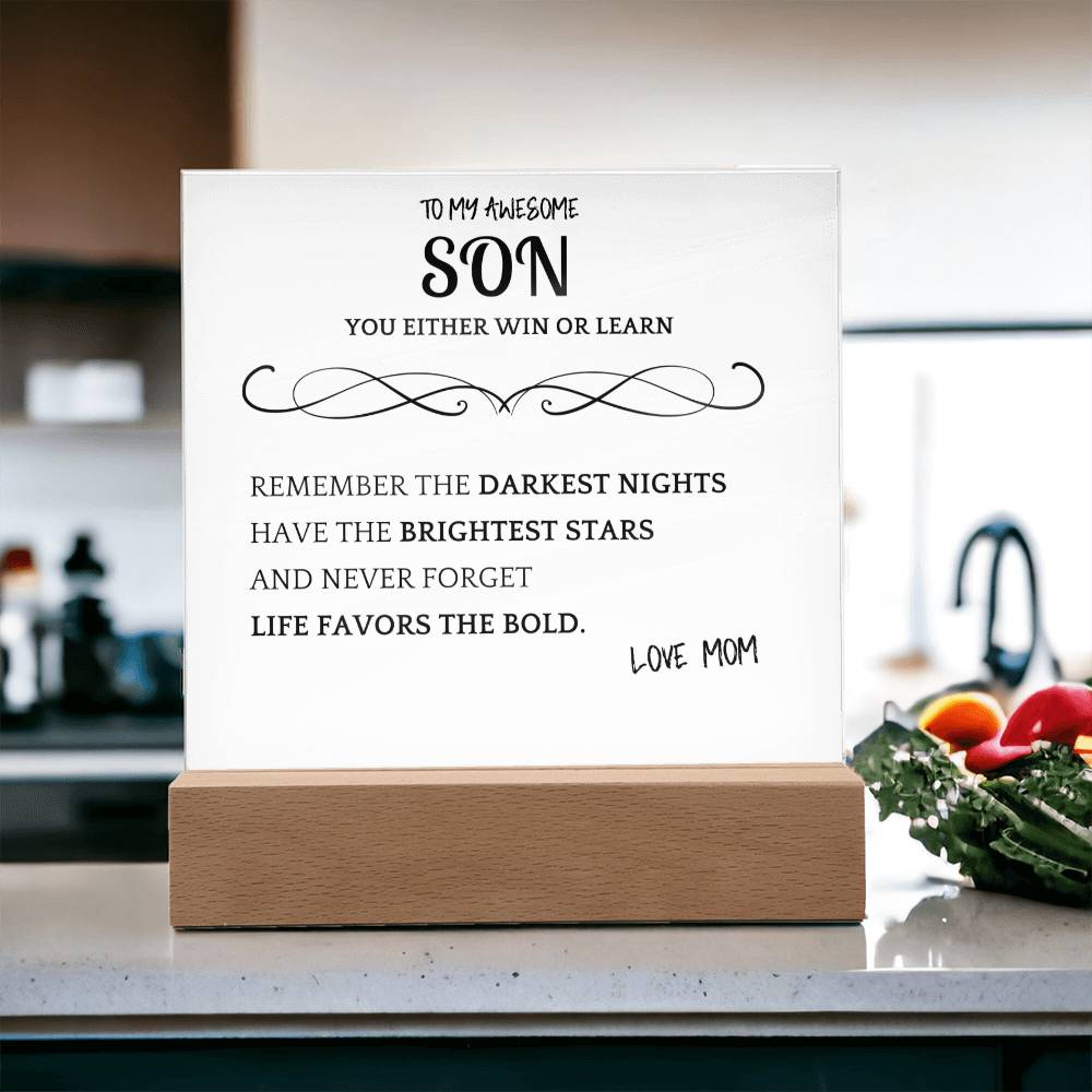 Favors Bold Gift For Son Acrylic Plaque