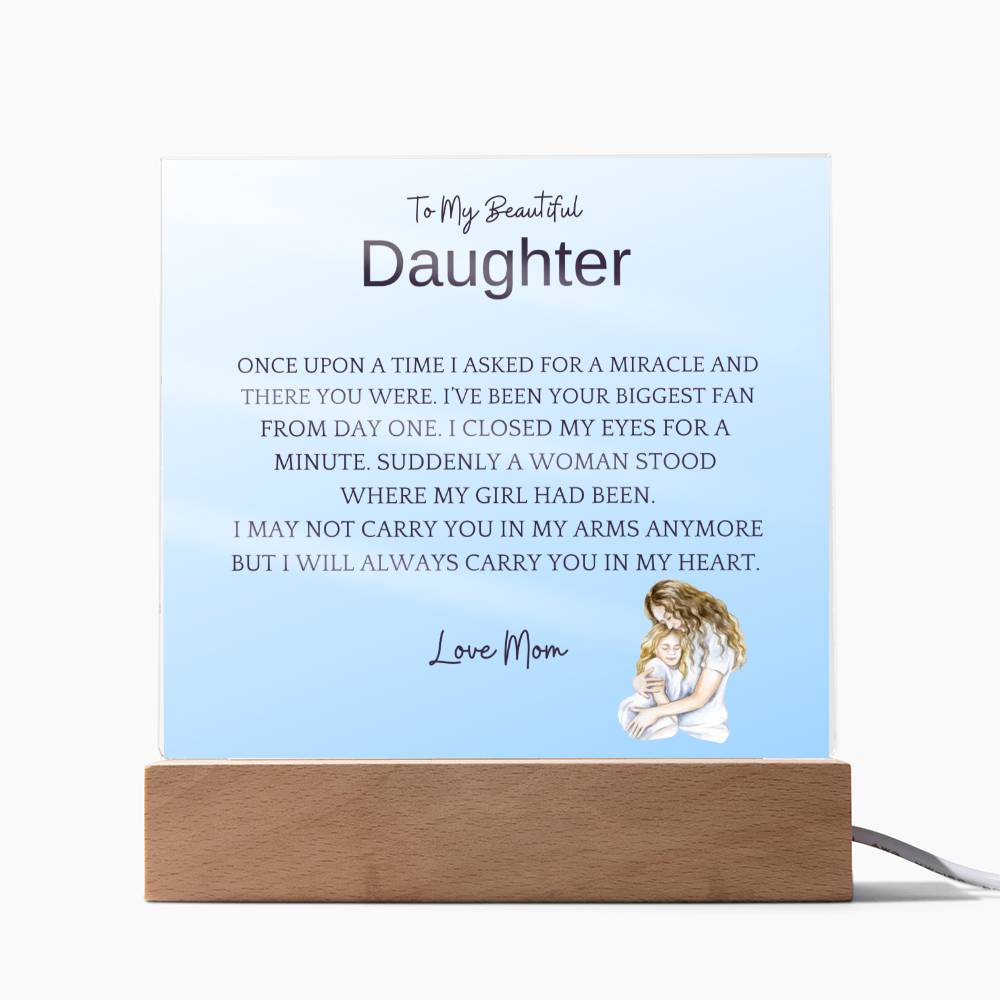 Carry In Arms Acrylic Plaque For Daughter
