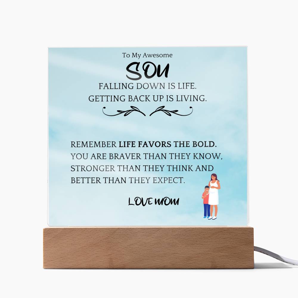 Get Back Up Gift For Son Acrylic Plaque