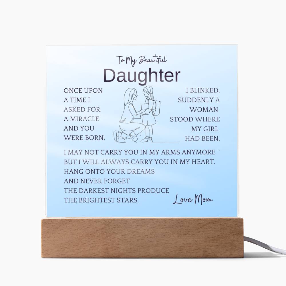 In My Heart Gift For Daughter Acrylic Plaque