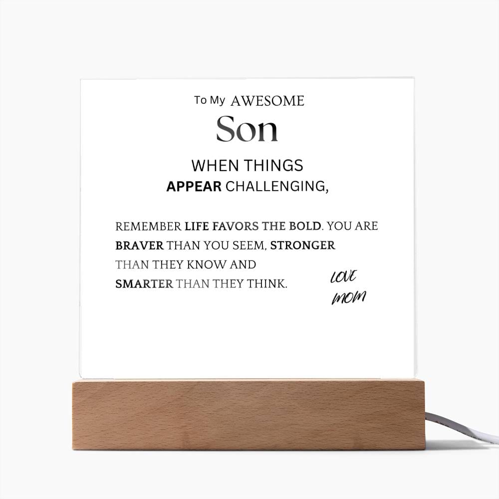 Life Favors Bold Acrylic Plaque Gift For Son