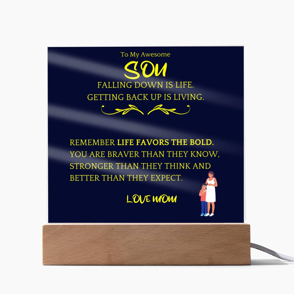 Braver, Stronger Gift For Son Acrylic Plaque