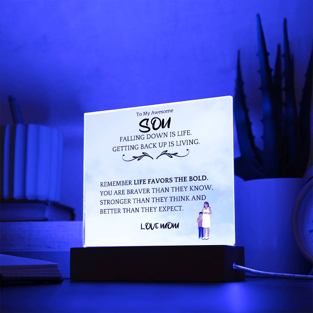 Get Back Up Gift For Son Acrylic Plaque
