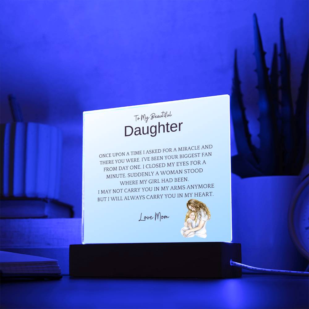 Carry In Arms Acrylic Plaque For Daughter