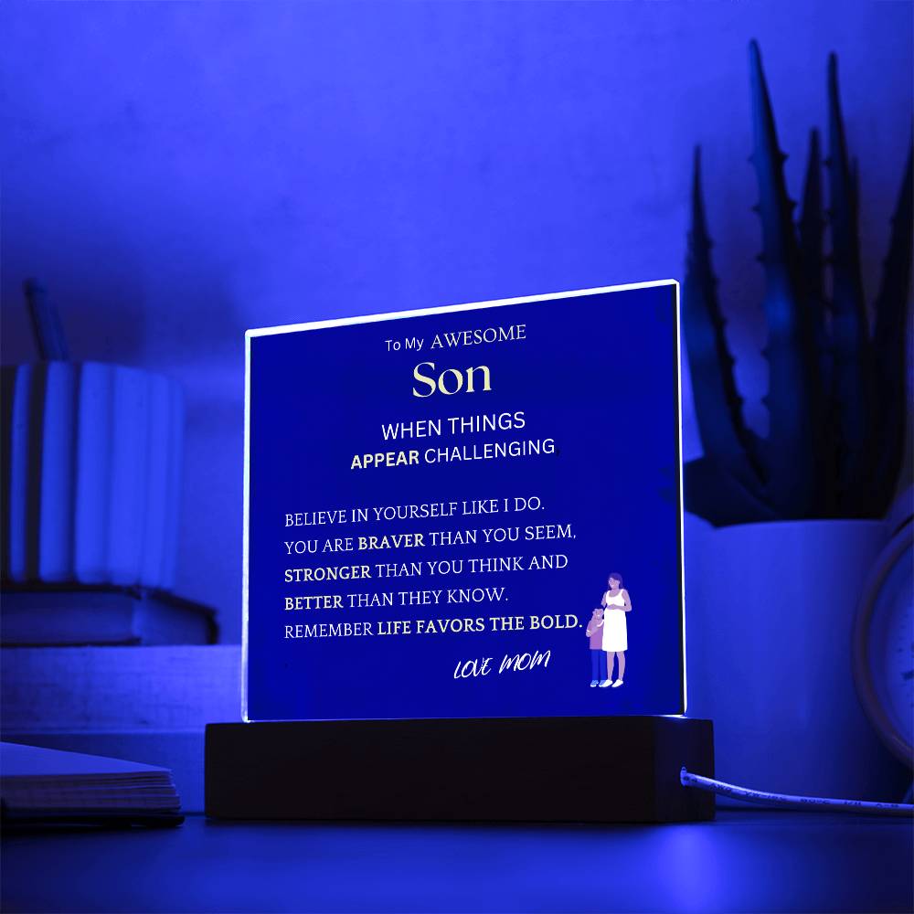Challenging Appearances Gift For Son Acrylic Plaque
