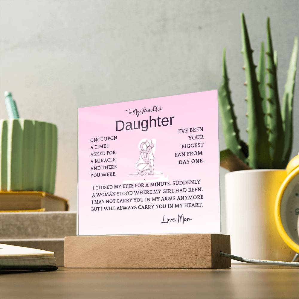 Carry In Heart Acrylic Plaque Gift For Daughter