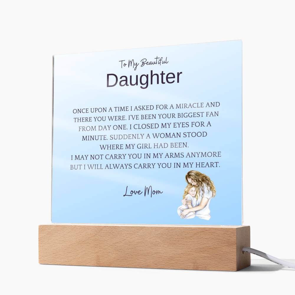 Carry In Arms Acrylic Plaque For Daughter