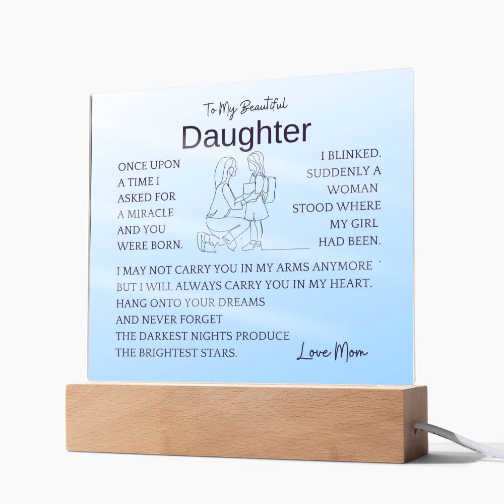 In My Heart Gift For Daughter Acrylic Plaque