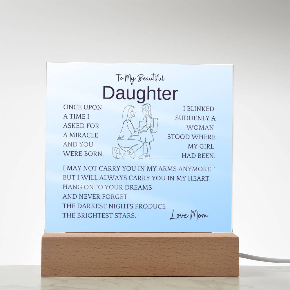 In My Heart Gift For Daughter Acrylic Plaque
