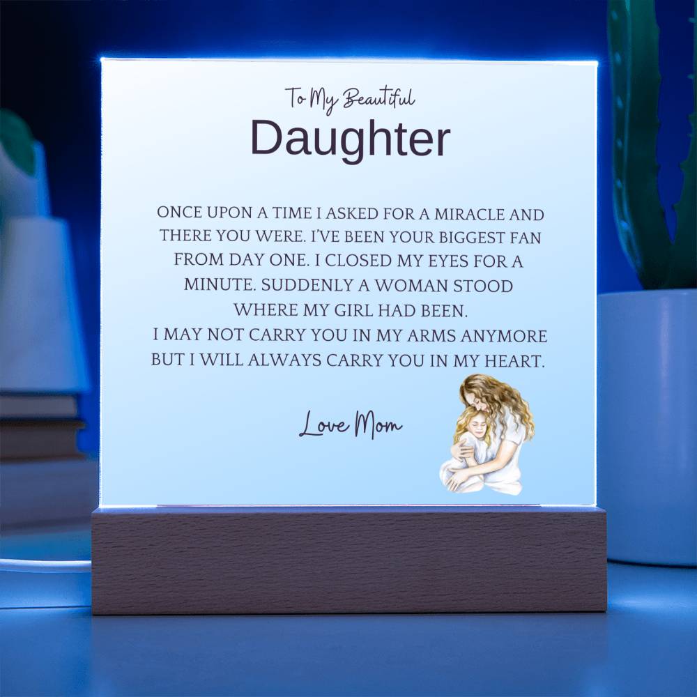 Carry In Arms Acrylic Plaque For Daughter