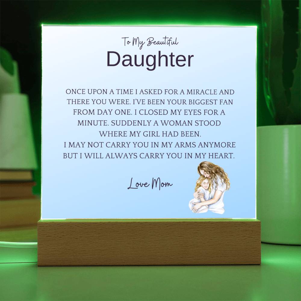 Carry In Arms Acrylic Plaque For Daughter