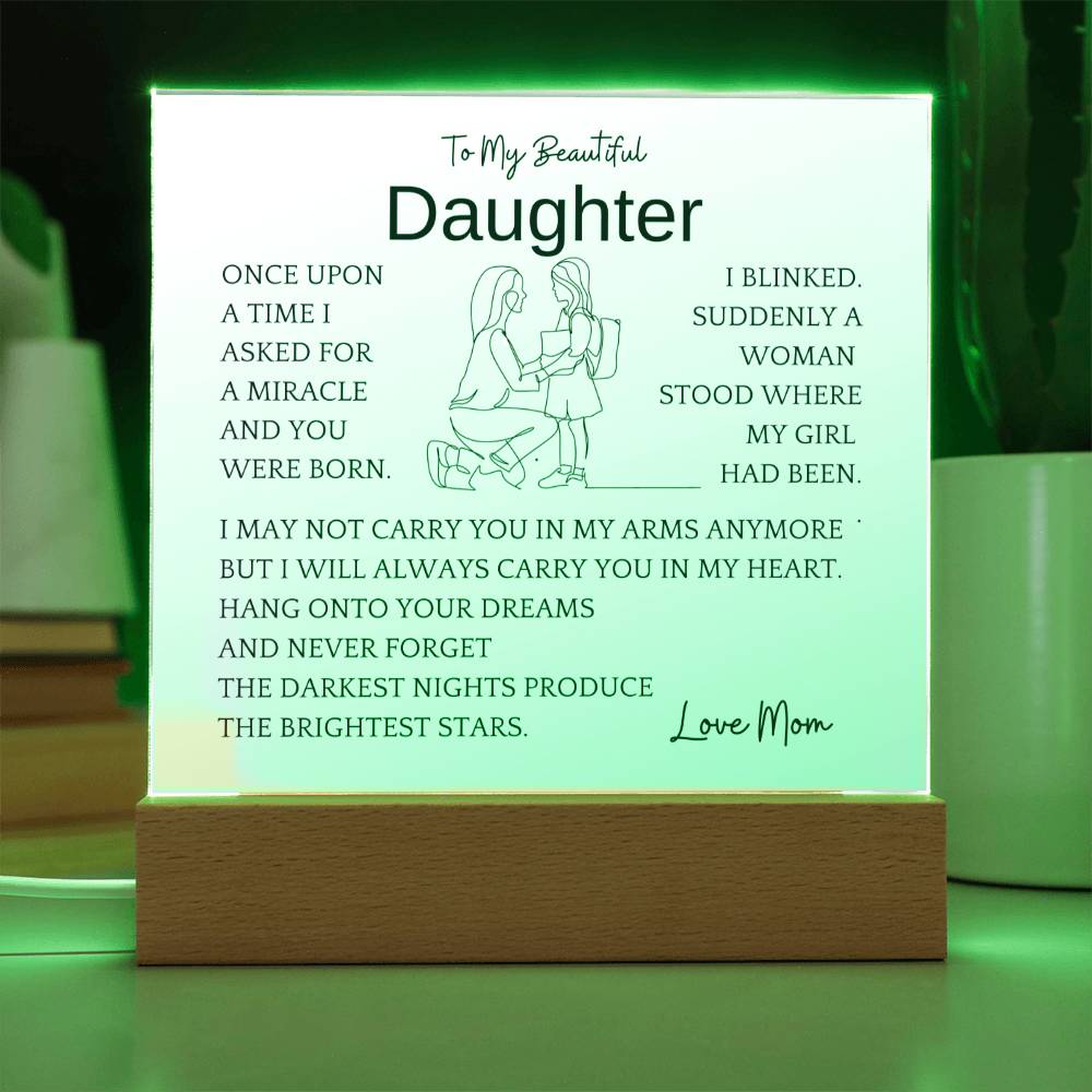 In My Heart Gift For Daughter Acrylic Plaque