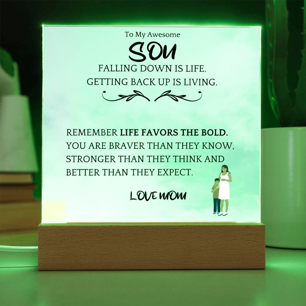 Get Back Up Gift For Son Acrylic Plaque