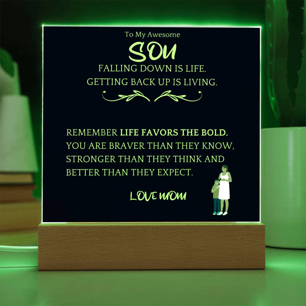 Braver, Stronger Gift For Son Acrylic Plaque