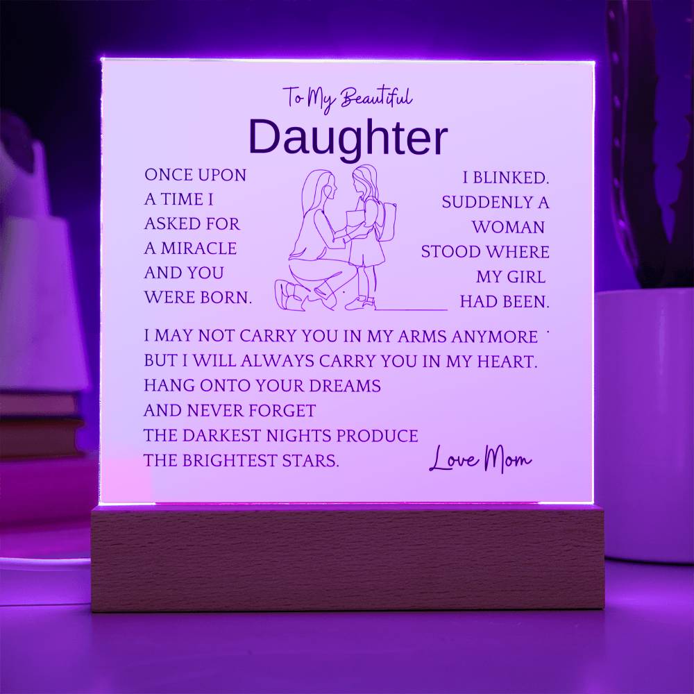 In My Heart Gift For Daughter Acrylic Plaque