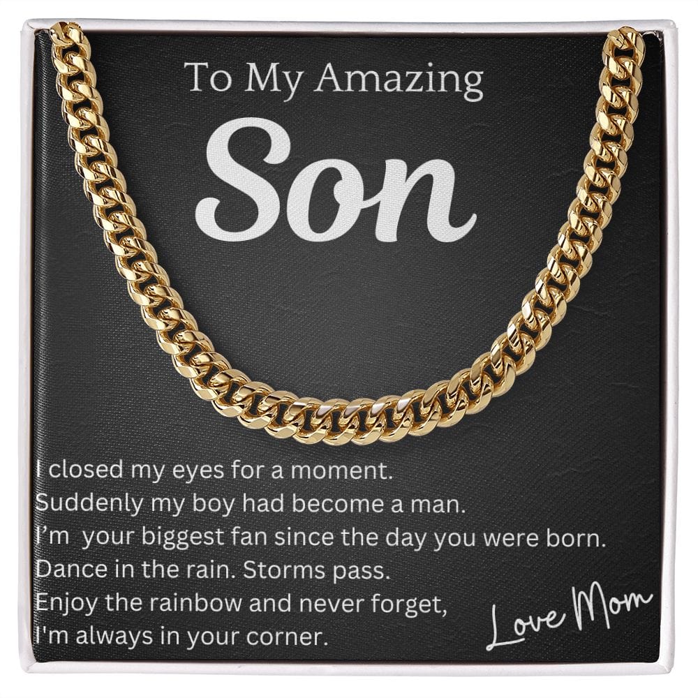 Closed My Eyes Chain Necklace Gift For Son Birthday Christmas Graduation Present For Men