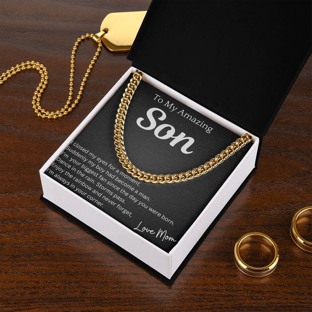 Closed My Eyes Chain Necklace Gift For Son Birthday Christmas Graduation Present For Men