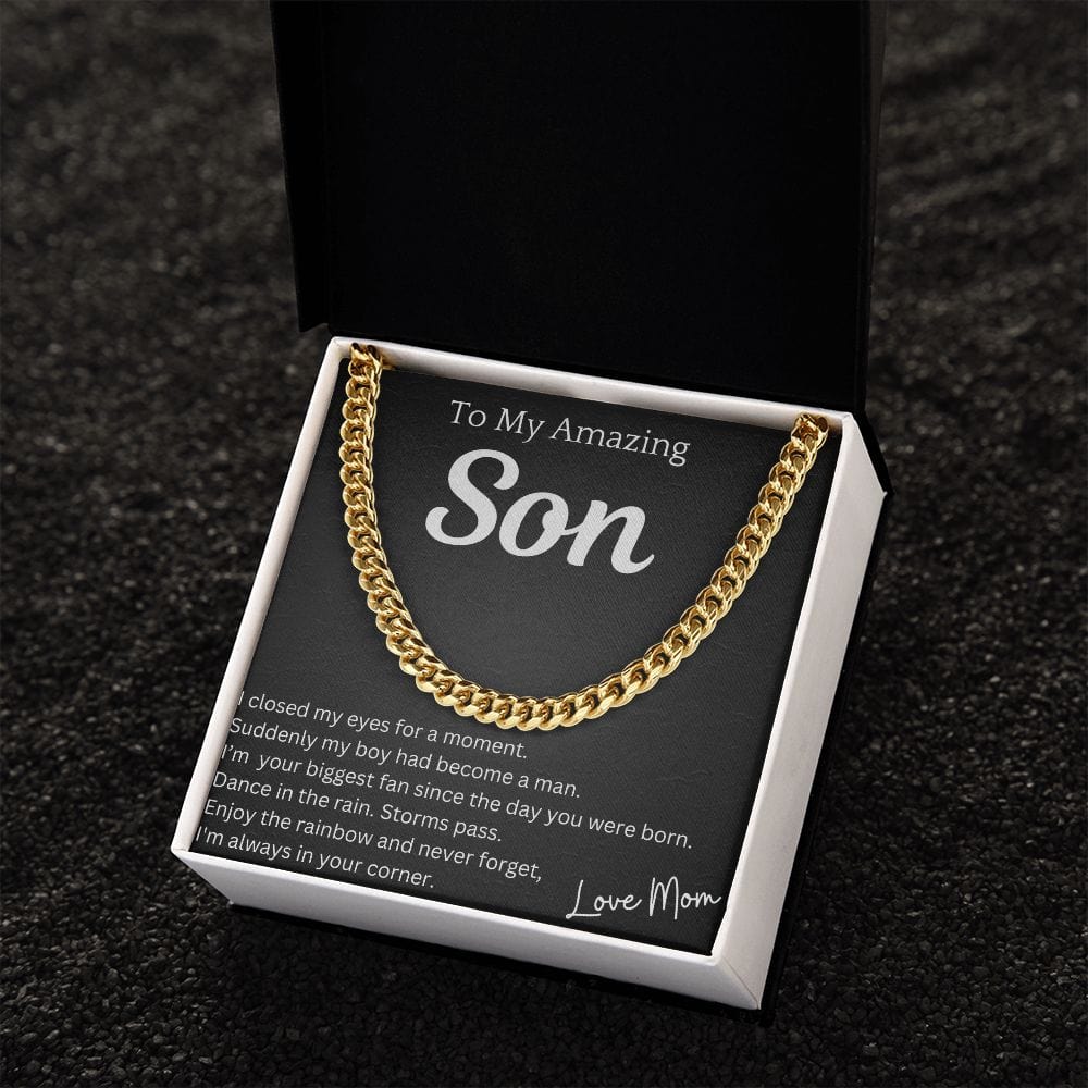 Closed My Eyes Chain Necklace Gift For Son Birthday Christmas Graduation Present For Men